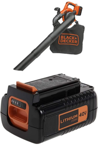 lot 102591 image: BLACKDECKER 40V MAX BlowerVacuum with Extra Battery, 2.0-Ah (LSWV36 & LBX2040)
