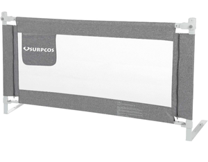 lot 102595 image: SURPCOS Bed Rails for Toddlers -New Upgraded Extra Long Bed Guardrail for Kids Great Fit for Twin, Double, Full-Size Queen & King Mattress, Grey (78.7 x 30in)