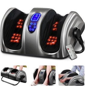 lot 102598 image: Foot Massager-Shiatsu Foot Massage Machine w Heat & Remote 5-in-1 Reflexology System-Kneading, Rolling, Scraping for Calf-Leg-Ankle Plantar Fasciitis, Blood Circulation, Pain Relief
