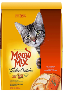 lot 102605 image: Meow Mix Tender Centers Dry Cat Food, Salmon & Chicken, 13.5 Pound Bag