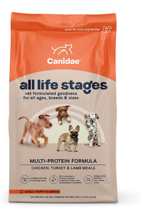 lot 102612 image: Canidae All Life Stages Premium Dry Dog Food for All Breeds, All Ages, Multi- Protein Chicken, Turkey and Lamb Meals Formula, 44 Pounds