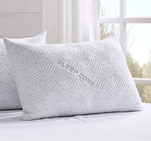 lot 102619 image: SLEEP ZONE Queen Size Shredded Memory Foam Bed Pillows - Adjustable Pillow for Sleeping - Cooling Pillow Cover with YKK Zipper, White