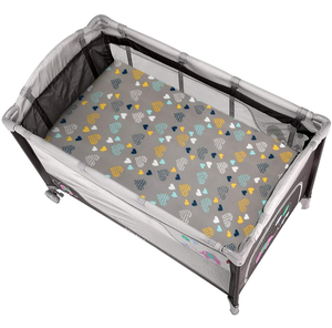 lot 102621 image: COSMOPLUS Stretch Fitted Pack n Play Playard Sheets 2 Pack for Mini Crib Sheet Set,Pack n Play Mattress Cover, Ultra Stretchy Soft,Heart Pattern