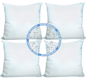 lot 102634 image: Foamily Set of 4 - 18 X 18 Foamily Premium Outdoor Water Resistant Hypoallergenic Stuffer Pillow Throw Inserts Sham Square Form, 18 L X 18 W, Standard  White