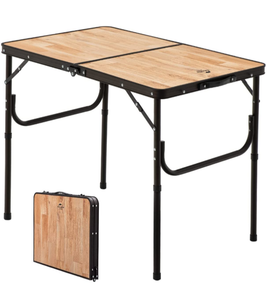 lot 102642 image: CampLand Aluminum Table with Storage net Height Adjustable Folding Table Camping Outdoor Lightweight for Camping, Beach, Backyards, BBQ, Party
