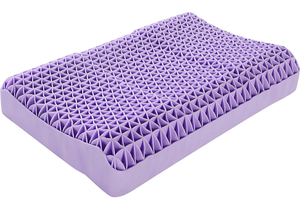 lot 102643 image: Purple Pillow by Berklan 100% Elastic Grid Ergonomic Neck Supportive Pillow Oversized Cervical Pillow for Hot Sleepers with Breathable Pillowcover Hand Washable