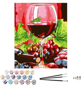 lot 102665 image: Paint by Numbers for Adults Framed - Wine Glass in Italy - Painting by Numbers for Adults Beginner - Paint by Number for Adults Framed Canvas - Crafts for Adults - Easy DIY Painting Kit (16 x 20)