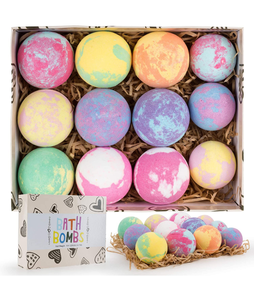 lot 102676 image: Bath Bombs Gift Set 12��Bath Bomb for Women Kids��Contains Organic Natural Essential Oils, Bubble Bath,Best Birthday Gift, Valentines Day Gifts, Mothers Day Gifts, Christmas Gifts (Bath Bomb)
