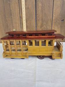 lot 1272 image: Vintage wooden trolley car