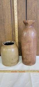 lot 1308 image: Stoneware jugs- one has chip (see pics)