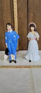 lot 1330 image: Boy blue and pinkie hand painted ceramic figurines