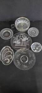 lot 1386 image: Etched glassware