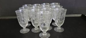 lot 1396 image: 13 Vintage Fostoria Naverre tumbler glasses