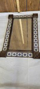 lot 1411 image: Talavera Tile and bronze bordered mirror