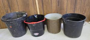 lot 1516 image: Buckets and wastebasket