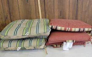 lot 1567 image: two pairs of patio seat cushions
