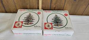 lot 1581 image: Two Spode Christmas tree buffet sets