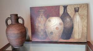 lot 144 image: 20 Large Clay Vase and Timeless Vessels Canvas 35 x 23