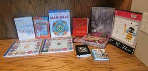 lot 173 image: Color Books, Sudoku Books, Paper, Crayons and Games