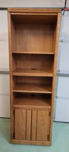 lot 241 image: Oak Cabinet on Wheels - 24 x 17 x 73