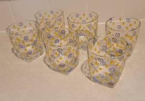 lot 260 image: (6) Carvella Limoncello Low Ball Tumblers 3 Lemon Glasses