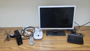 lot 269 image: 16 Dell Monitor, Modem, Router and Power Surge Protector