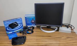 lot 270 image: 16 Dell Monitor, Router, Fast Connect Kit and Power Surge Protector