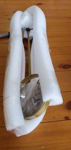 lot 55371 image: 18 H decorative metal stand w marble base, grey