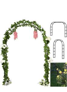 lot 55374 image: Tytroy Reconfigurable & Easy-to-Assemble Metal Outdoor & Indoor 76 Garden or Wedding Arch Arbor for Wedding Bridal (Black 1PC)