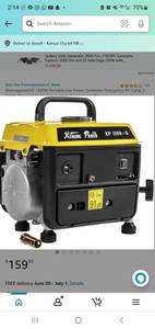 lot 55378 image: XtremepowerUS 1200W Portable Gas-Power Generator Emergency RV Camp 2-Stroke Powered Air Cooling System, Carrying Handle