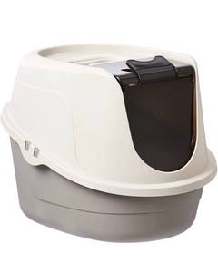 lot 55393 image: Amazon Basics No-Mess Hooded Cat Litter Box, 21 x 16 x 15 Inches, Standard