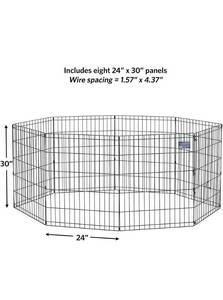 lot 55402 image: MidWest Foldable Metal Dog Exercise Pen  Pet Playpen, 24W x 30H, 1-Year Manufacturers Warranty