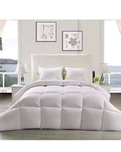 lot 55403 image: Utopia Bedding Down Alternative Comforter (Queen, White) - All Season Comforter - Plush Siliconized Fiberfill Duvet Insert - Box Stitched