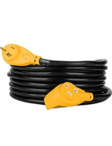 lot 55407 image: Camco Heavy-Duty RV Extension Cord with PowerGrip Handles  25-Foot  30-Amp 10-Gauge  (55191)