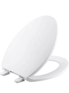 lot 55409 image: Kohler K-4774-0 Brevia Elongated White Toilet Seatwith Quick-Release Hinges And Quick-Attach Hardware For Easy Clean
