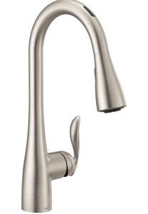 lot 55414 image: Moen 7594EVSRS Arbor Smart Faucet Touchless Pull Down Sprayer Kitchen Faucet with Voice Control and Power Boost, Spot Resist Stainless