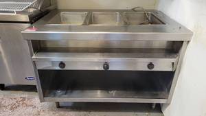 lot 2454 image: 3-Well Stainless-Steel Steam Table