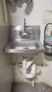 lot 2465 image: John Boos Wall-Mount Single Handwashing Sink