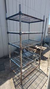 lot 2494 image: 5-Tier Green Metal Shelf