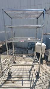 lot 2496 image: Dira Stan 4-Tier Rolling Metal Shelf