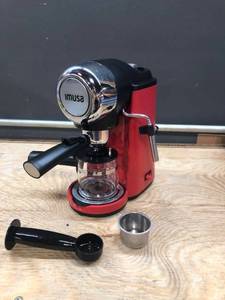 lot 39207 image: IMUSA USA 4 Cup Epic Electric EspressoCappuccino Maker, Red 800 Watts
