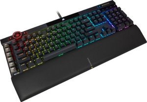lot 39208 image: CORSAIR - K100 RGB Full-size Wired Mechanical OPX Linear Switch Gaming Keyboard with Elgato Stream Deck Software Integration - Black