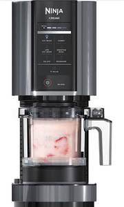 lot 73770 image: Ninja NC299AMZ CREAMi Ice Cream Maker, for Gelato, Mix-ins, Milkshakes, Sorbet, Smoothie Bowls & More, 7 One-Touch Programs, with (1) Pint Container & Lid, Compact Size, Perfect for Kids, Matte Black