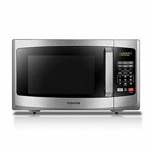 lot 73771 image: toshiba em925a5a-ss microwave oven with sound onoff eco mode and led lighting, 0.9 cu. ft, stainless steel