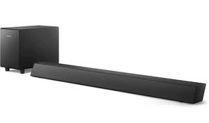 lot 30789 image: Philips B5306 2.1-Channel Soundbar with Wireless Subwoofer & Roku TV Ready, Black