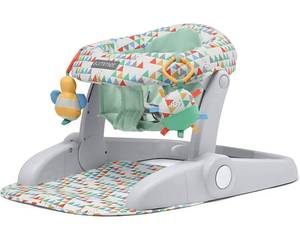 lot 32206 image: Summer� Learn-to-Sit&nbsp 2-Position Floor Seat (Funfetti Neutral) - Sit Baby Up in This Adjustable Baby Activity Seat Appropriate for Ages 4-12 Months - Includes Toys