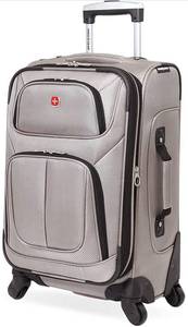 lot 32208 image: SwissGear Sion Softside Expandable Luggage, Black, Carry-On 21-Inch