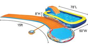 lot 38286 image: BANZAI Aqua Drench 3-in-1 Splash Park