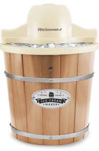 lot 38299 image: Elite Gourmet EIM-924L# 4 Quart Electric Motorized Ice Cream Maker Ice & Rock Salt, 4Qt