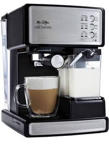 lot 38309 image: $$ Mr. Coffee Espresso and Cappuccino Machine, Programmable Coffee Maker with Automatic Milk Frother and 15-Bar Pump, Stainless Steel
